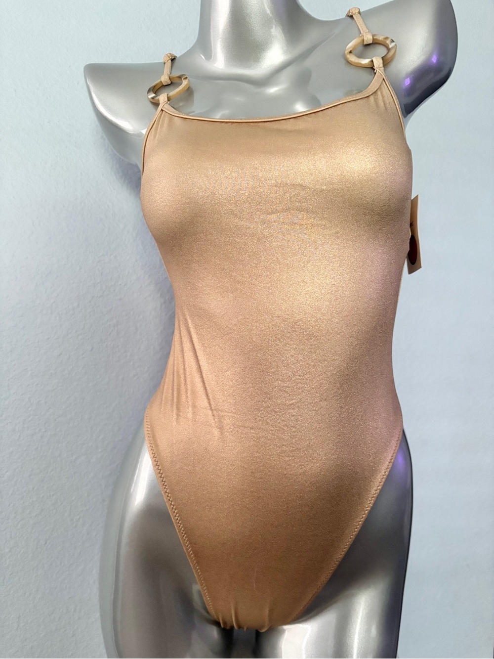 Tropic of C x Victoria's Secret Swim Nwt Metallic Gold High Leg One Piece Medium